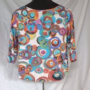 Peck & Peck Multicolor Abstract Blouse
